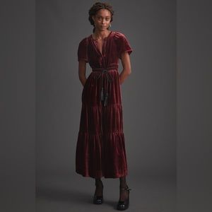 NWOT Crush red velvet somerset dress, size small